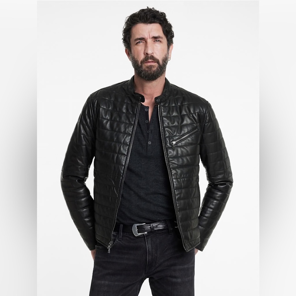 NWT Brand New John Varvatos Kitt Quilted Racer Jacket